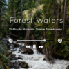 Mountain stream flowing gently through a forest, representing peaceful nature ambience for meditation or sleep