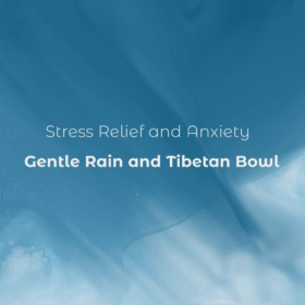 Meditation music for stress relief and anxiety – gentle rain with Tibetan singing bowl, 10-minute calming soundscape